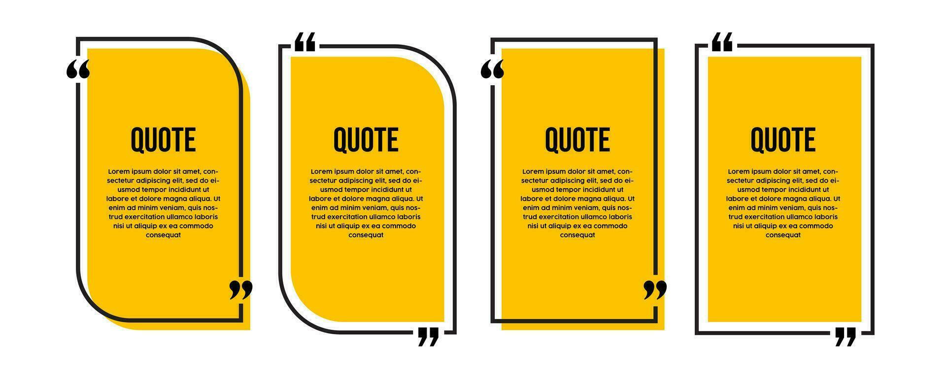 Quote text bubble. commas, note, message and comment. Vector Illustration