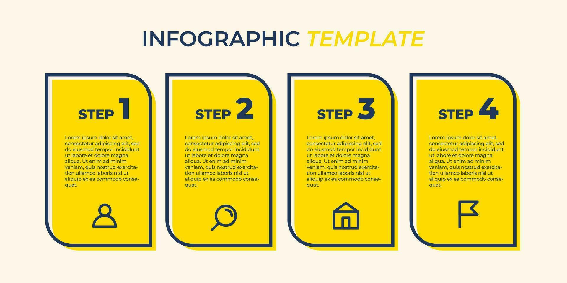 plantilla de diseño infográfico vectorial con 4 opciones o pasos vector