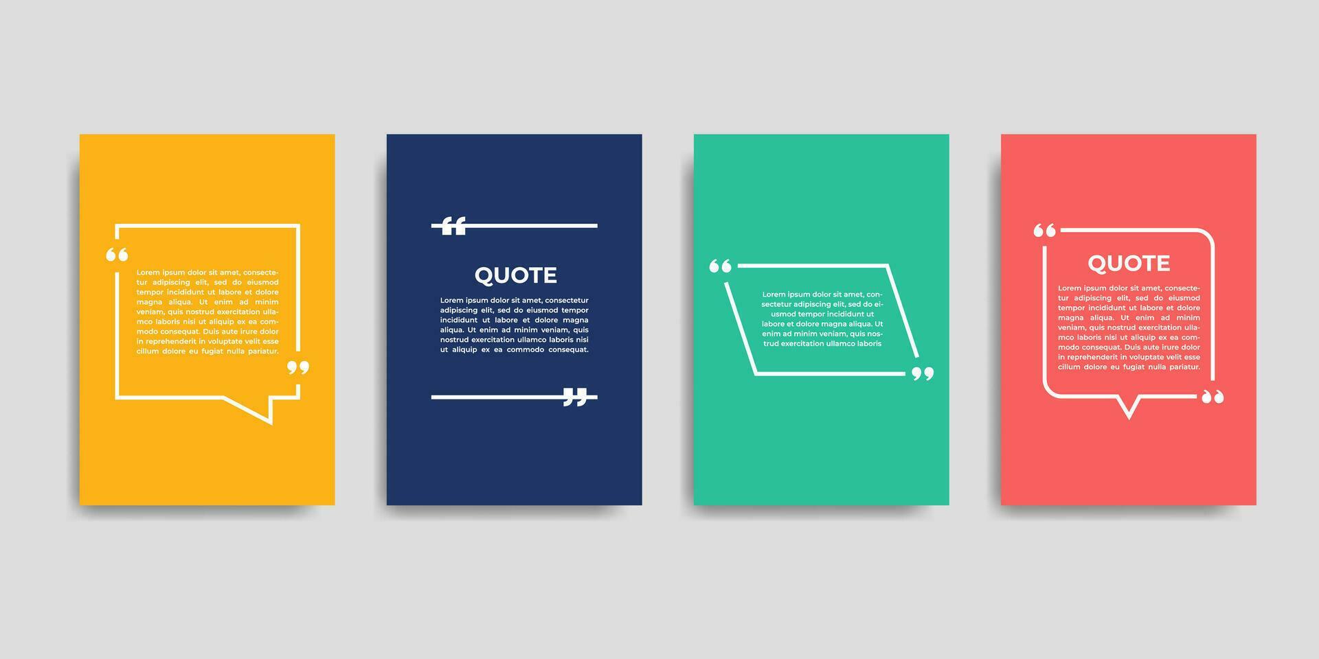 Template set of empty quote frames. Text in brackets, empty speech