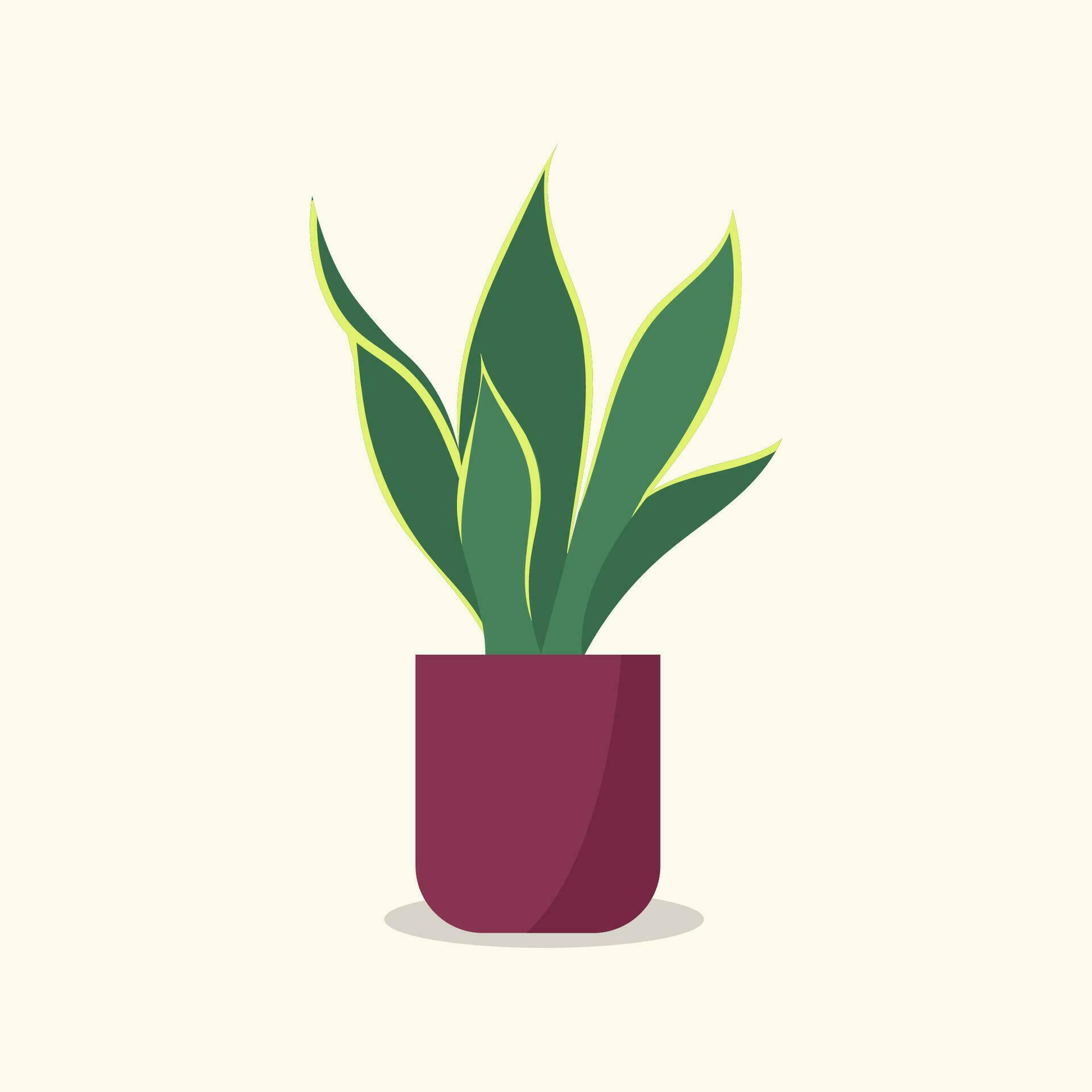 Ornamental plant design, flat image in hand drawing. Vector