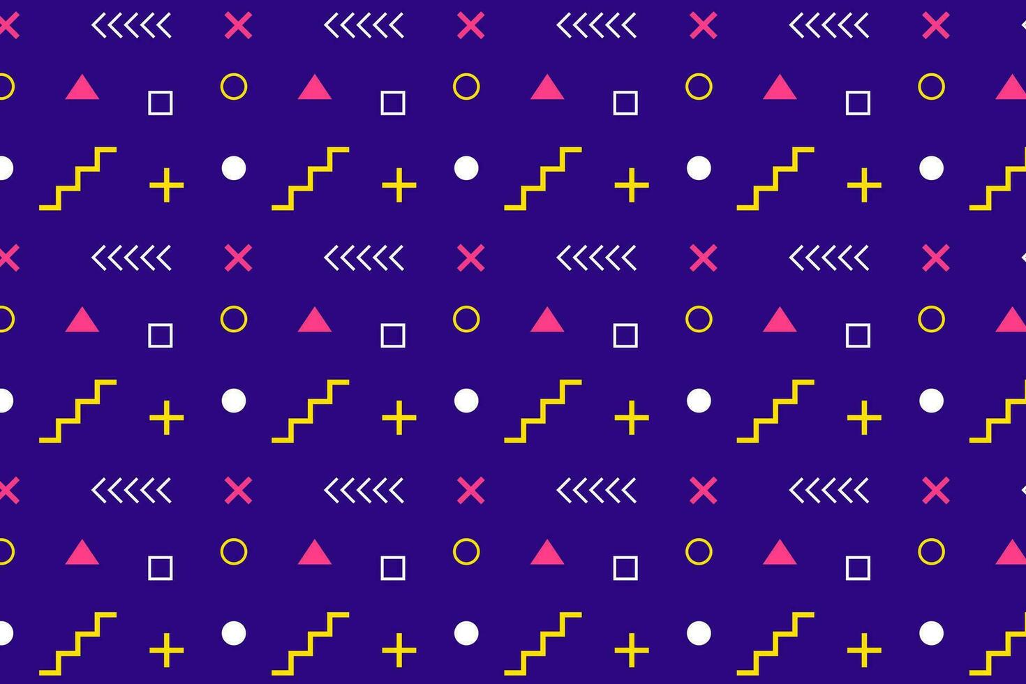 Memphis pattern on dark blue background. eps10 vector