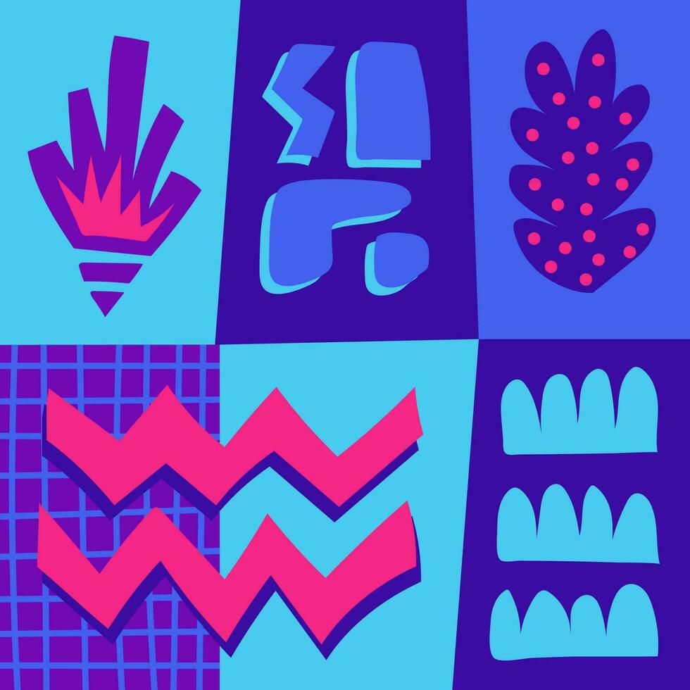 Creative pattern with hand drawn abstract shapes. Design background for social media post, cover, decoration, print, wallpaper and more. vector