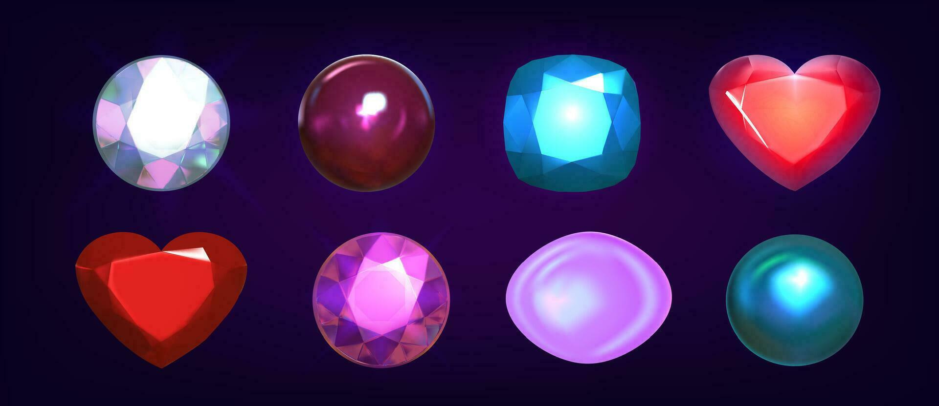 Diamonds set. Vector illustration. 3d collection