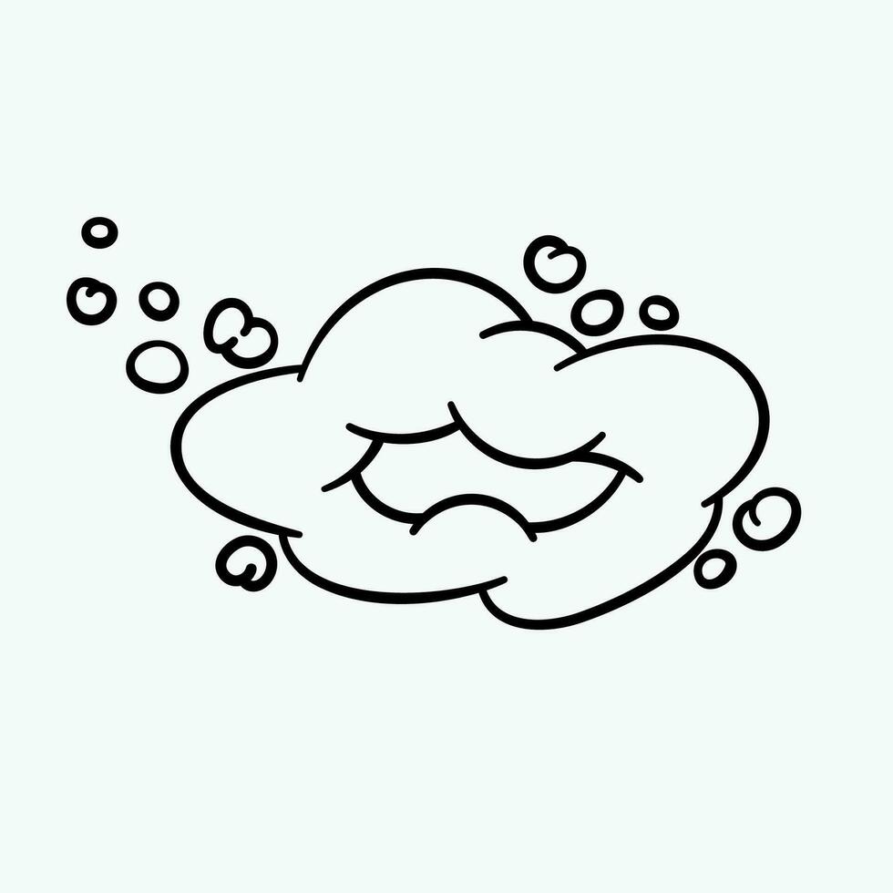 Comic clouds, cartoon vector clouds in line style isolated on light background. Vector illustration