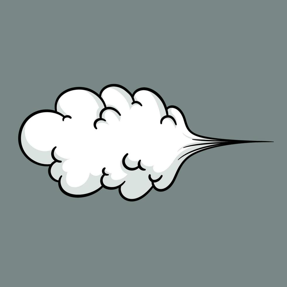 Comic cloud or smoke, cartoon vector motion effects, and explosions