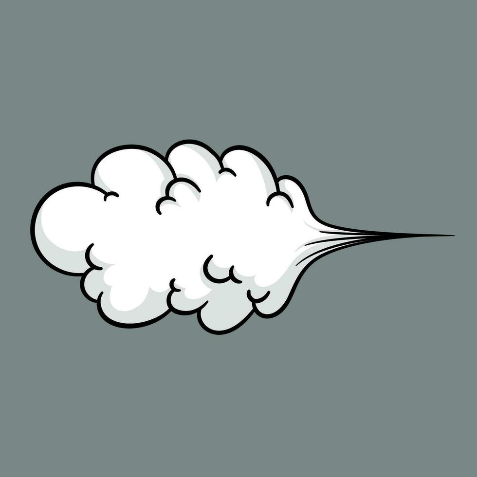 cómic nube o fumar, dibujos animados vector movimiento efectos, y explosiones aislado en gris antecedentes. vector ilustración