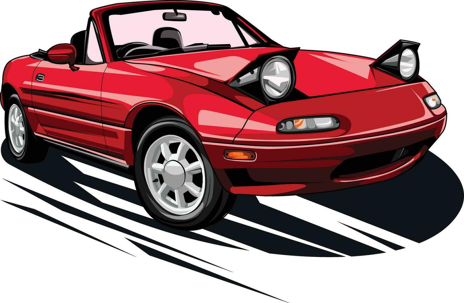 rojo Deportes coche con cinta vector