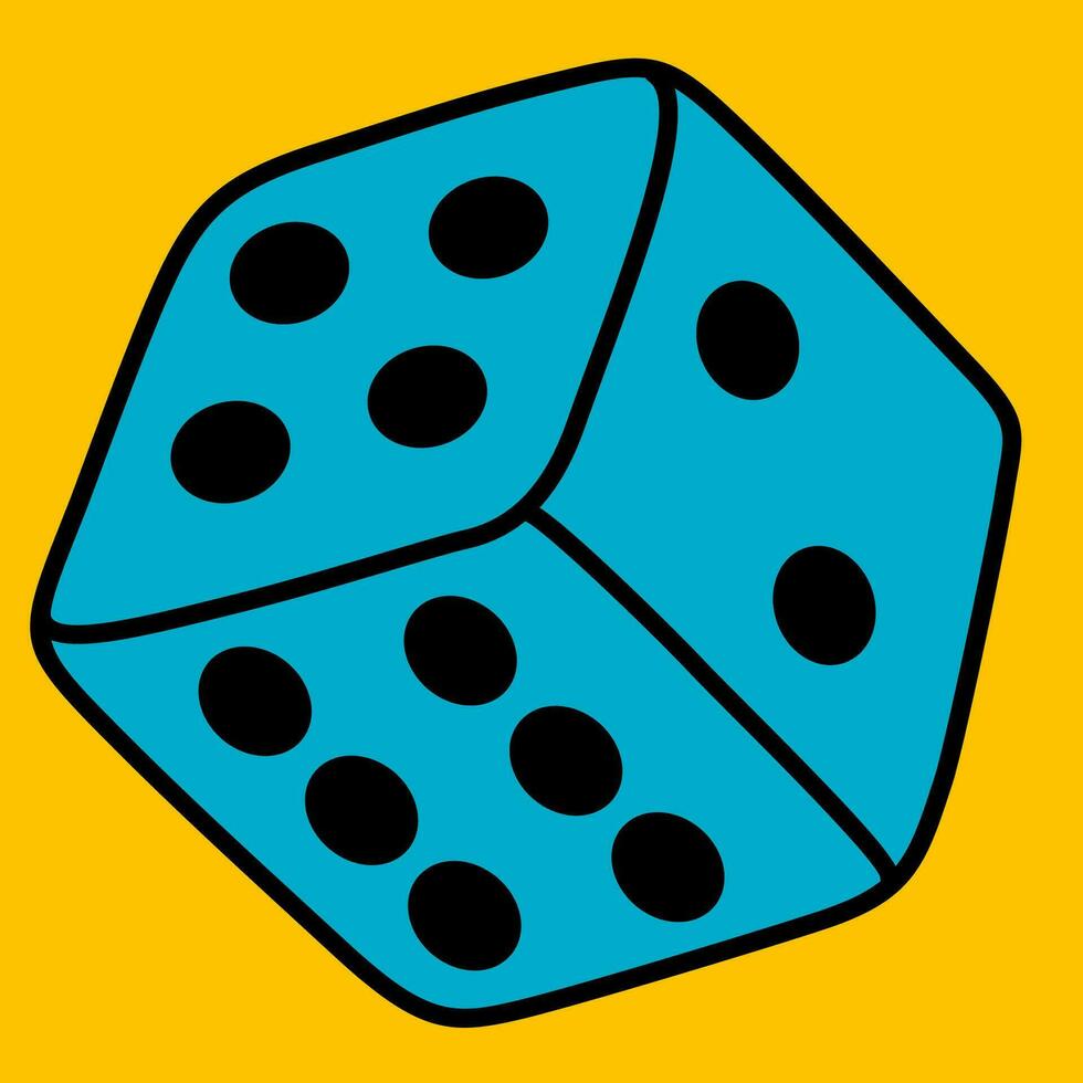 Cartoon vector funny cute Comic characters, dice. Crazy cartoons Abstract vector collection in trendy retro comic style