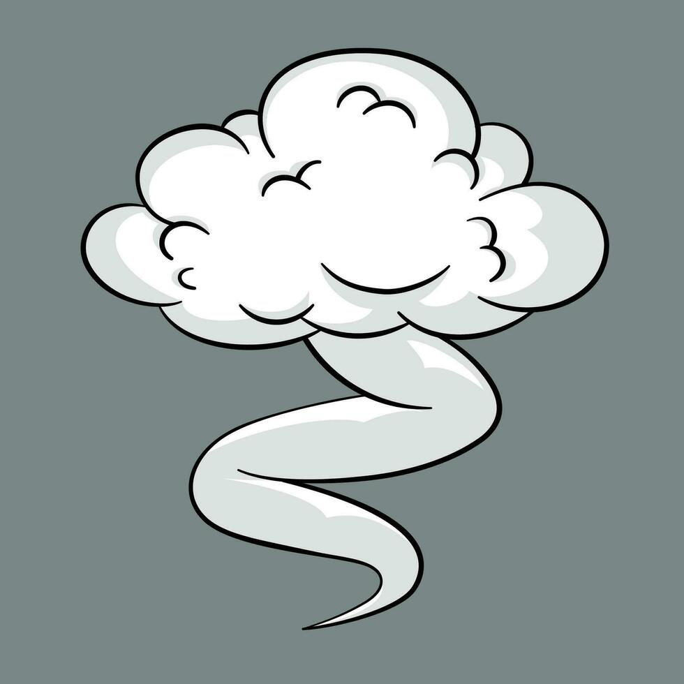 Comic cloud or smoke, cartoon vector motion effects, and explosions isolated on gray background. Vector illustration