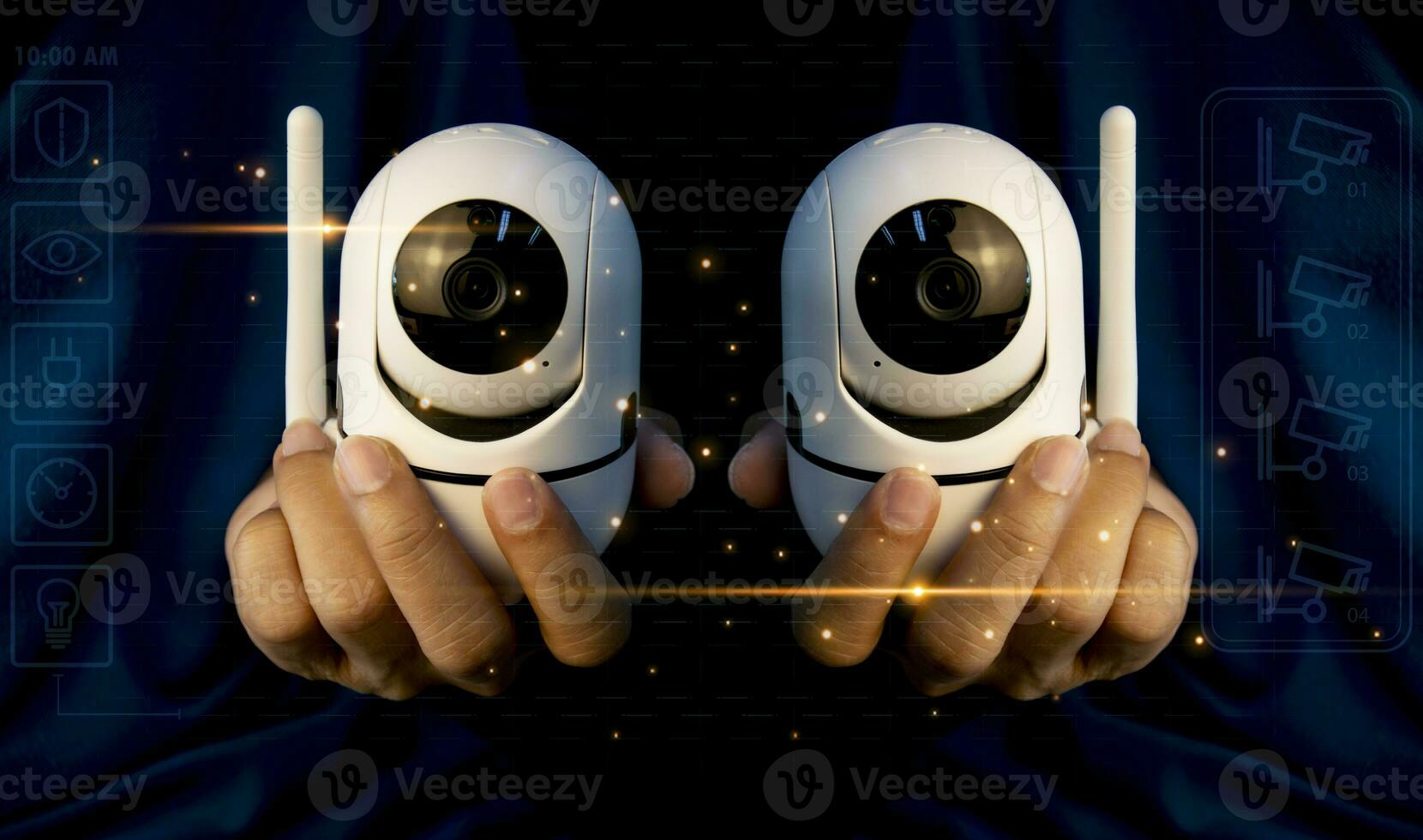 IP wifi wireless security camera supports Internet installation technology, security systems, smart home applications. photo