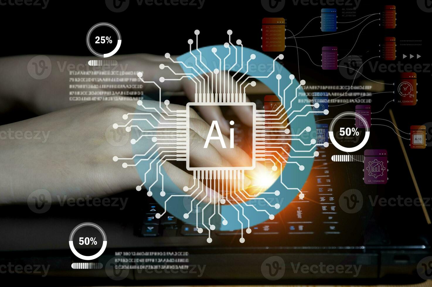 Concepts, development of artificial intelligence and self-learning of artificial intelligence,generate ai photo