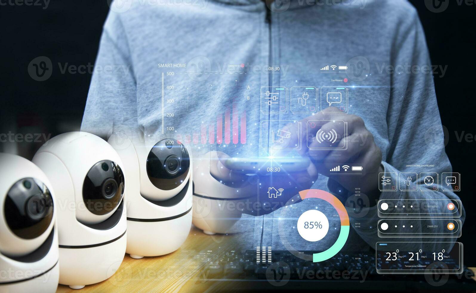 IP wifi wireless security camera supports Internet installation technology, security systems, smart home applications photo
