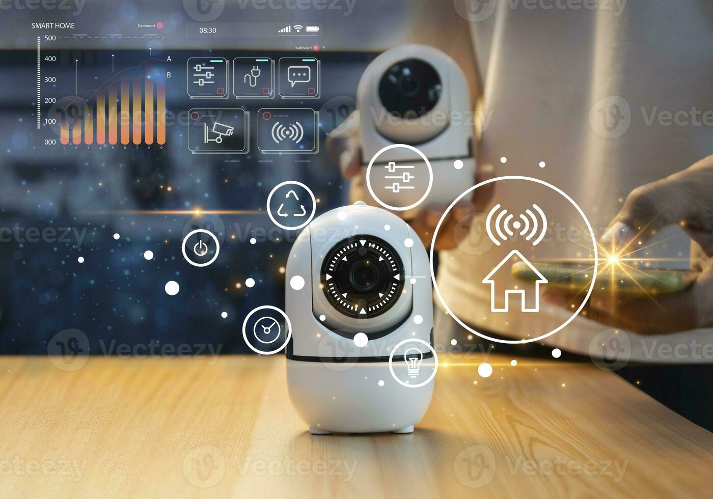 IP wifi wireless security camera supports Internet installation technology, security systems, smart home applications photo
