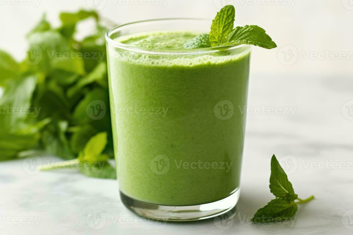 Revitalize with a Refreshing Green Smoothie - A Still Life in Health and Wellness - AI generated photo