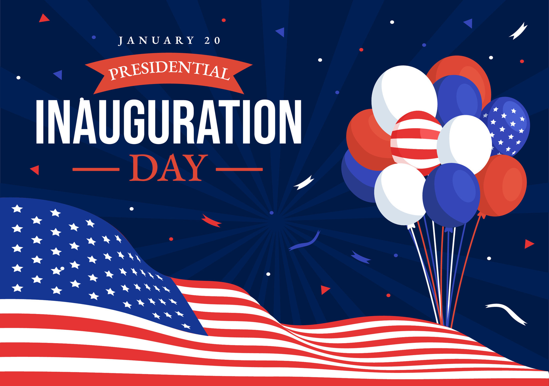 USA Presidential Inauguration Day Vector Illustration January 20 with