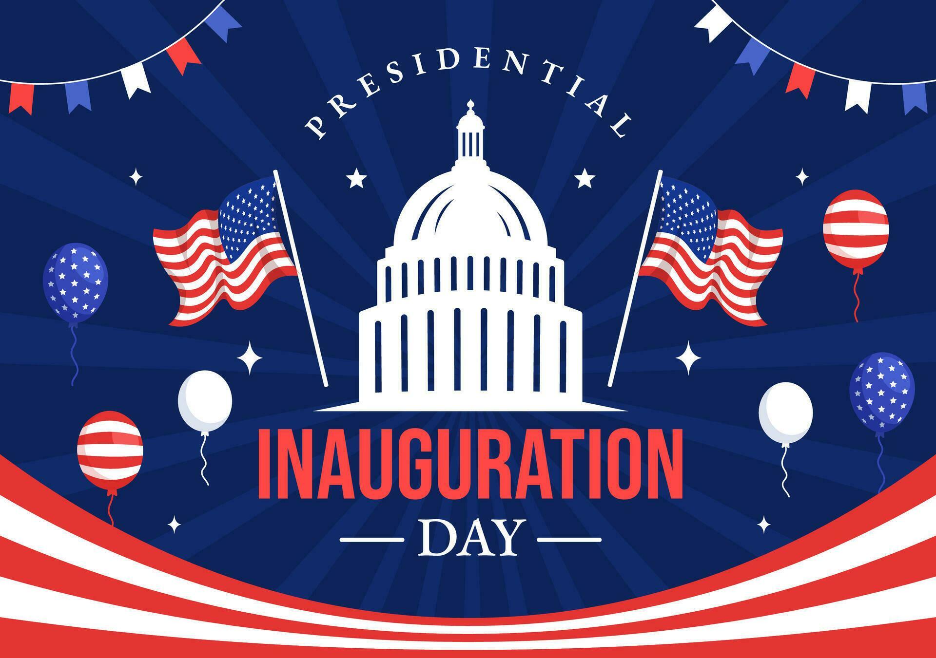 USA Presidential Inauguration Day Vector Illustration January 20 with