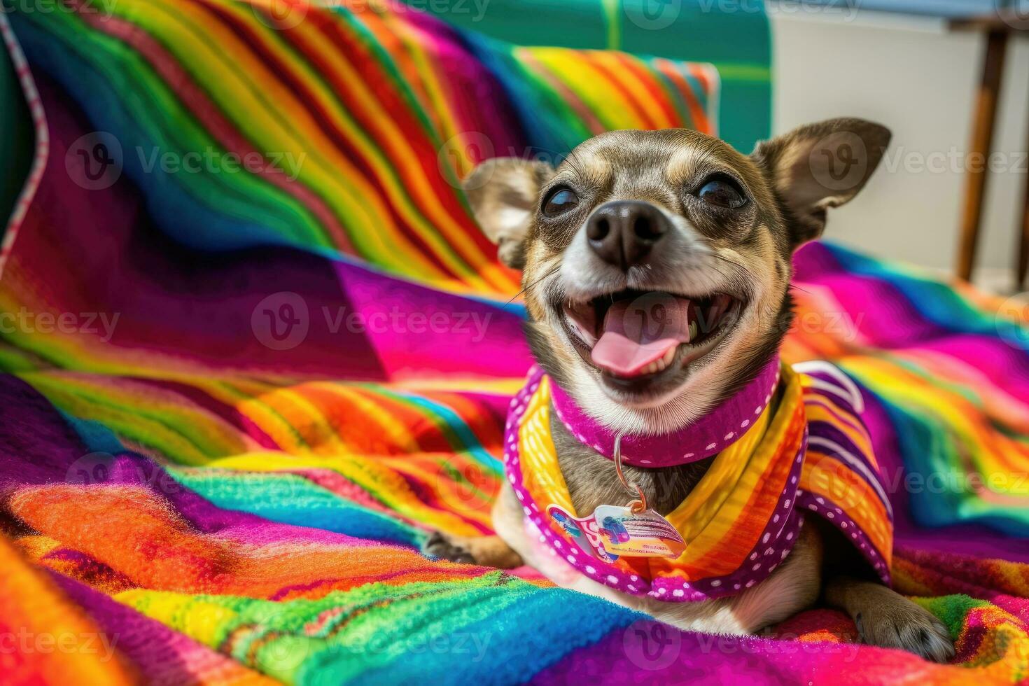 Beach Bum Chihuahua - A Humorous Portrait in Paradise - AI generated photo