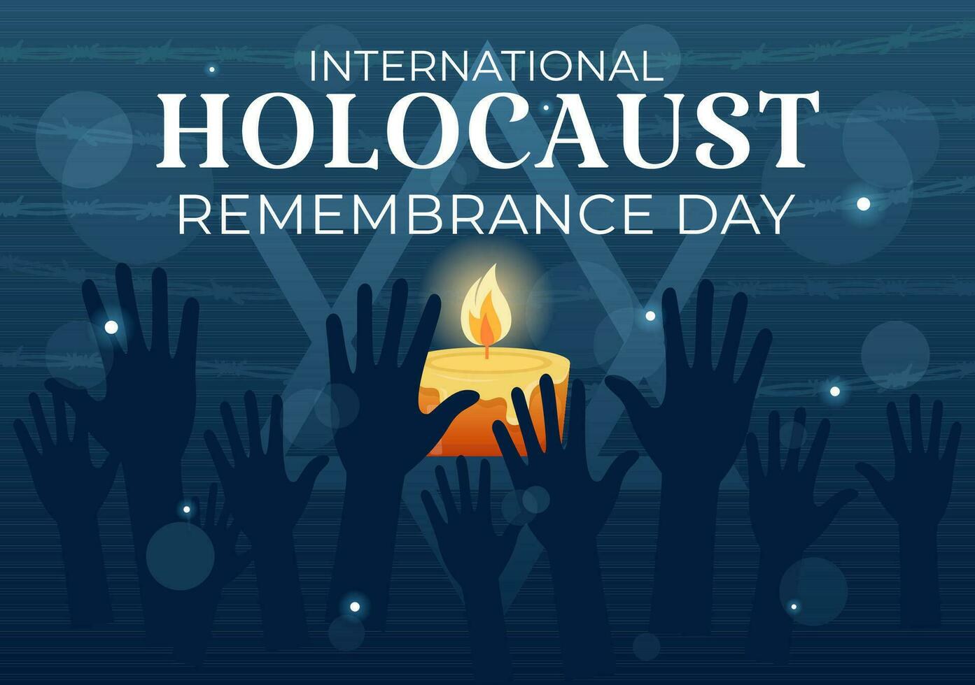 International Holocaust Remembrance Day Vector Illustration on 27 January with Yellow Star and Candle to Commemorates the Victims in Flat Background