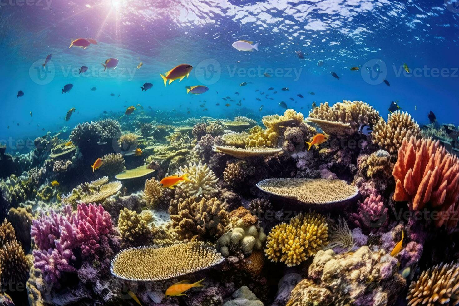 Nature's Canvas - A Vibrant Coral Reef Captured Through Underwater Photography - AI generated photo