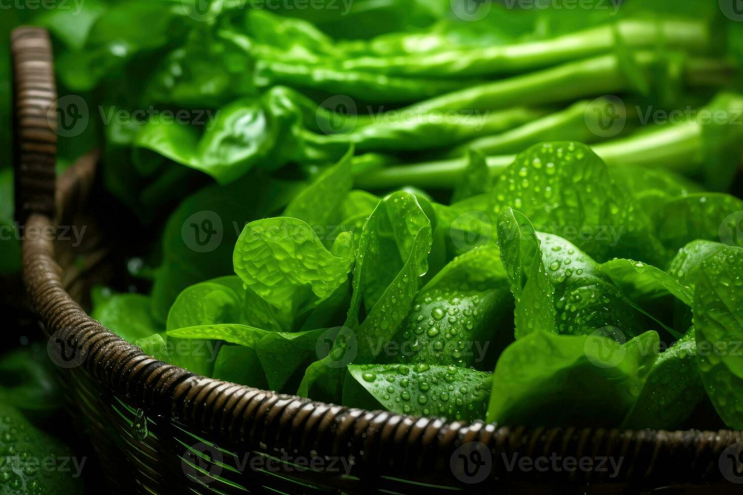 Garden Goodness - A Close-Up of Dewy Vegetables for Health and Wellness - AI generated photo