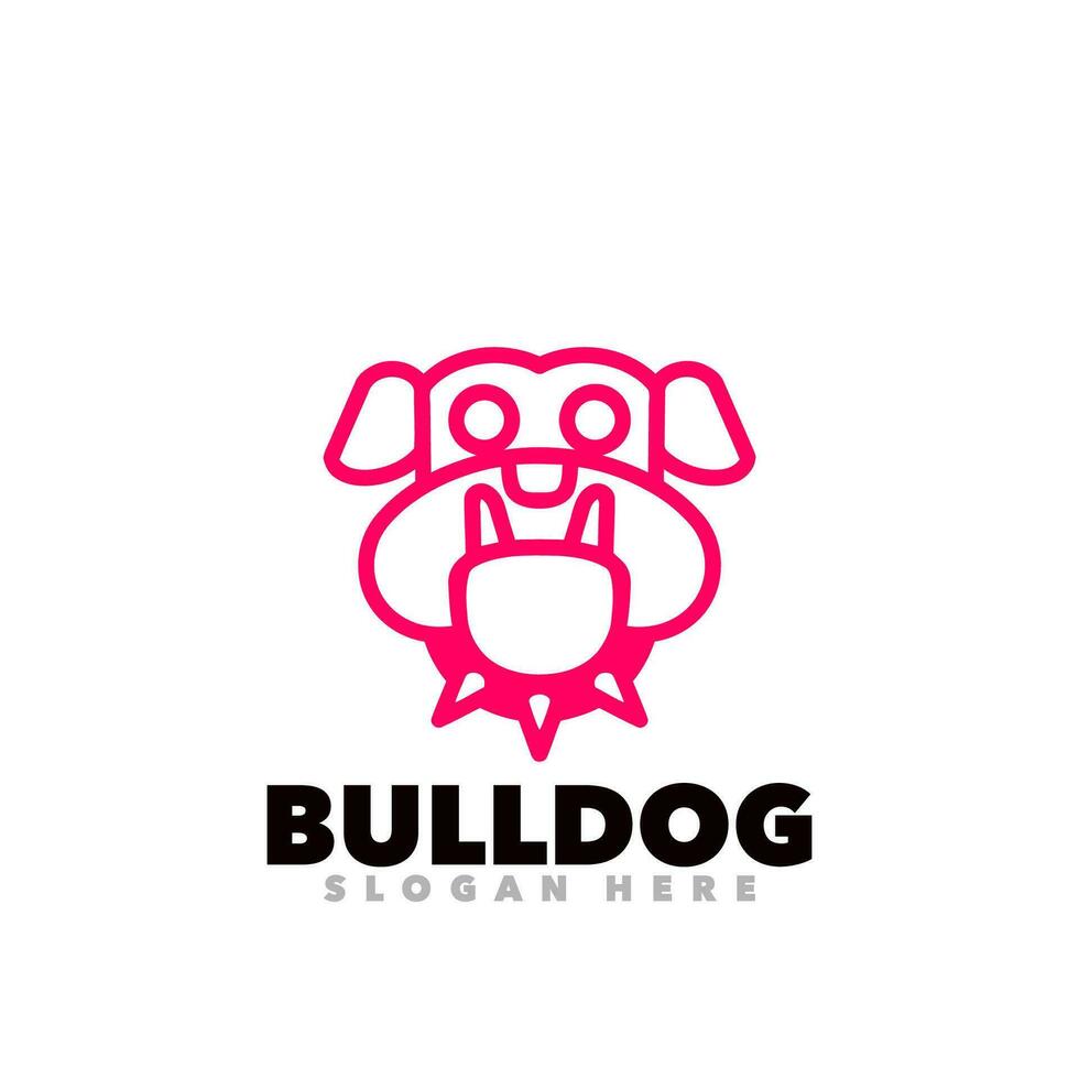 Bulldog red line symbol logo vector