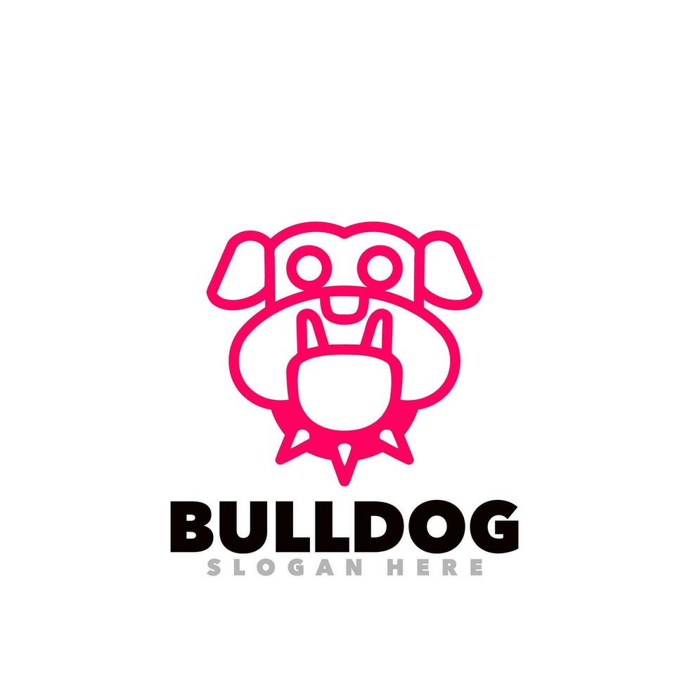 buldog rojo línea símbolo logo vector