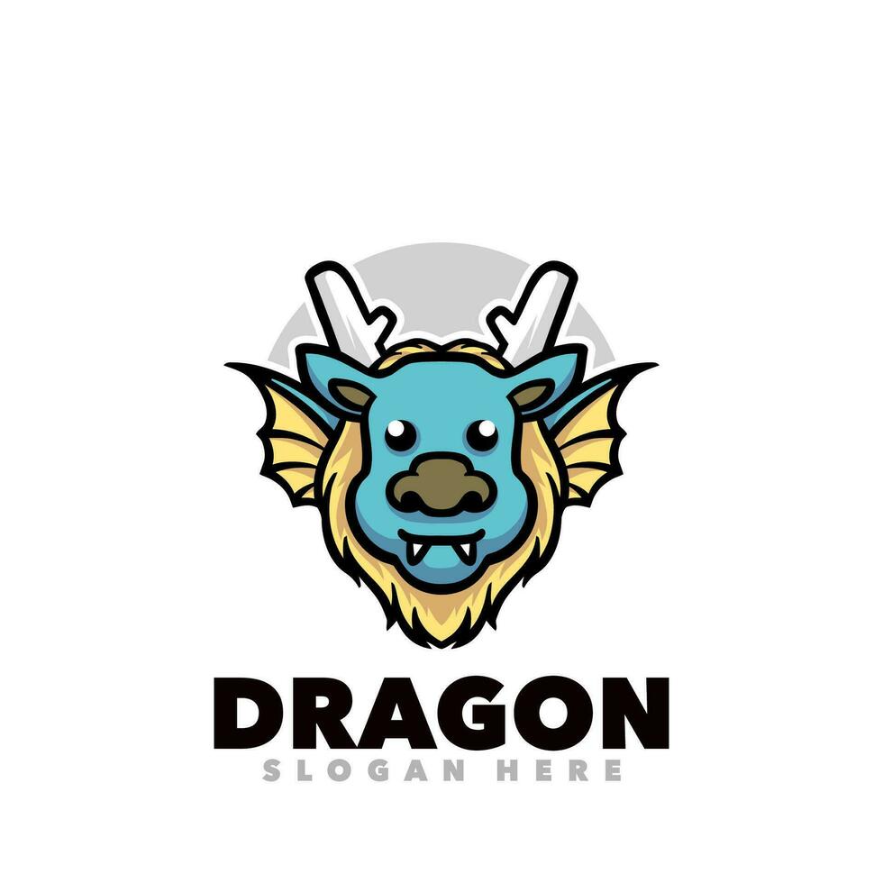 Cute baby dragon mascot vector