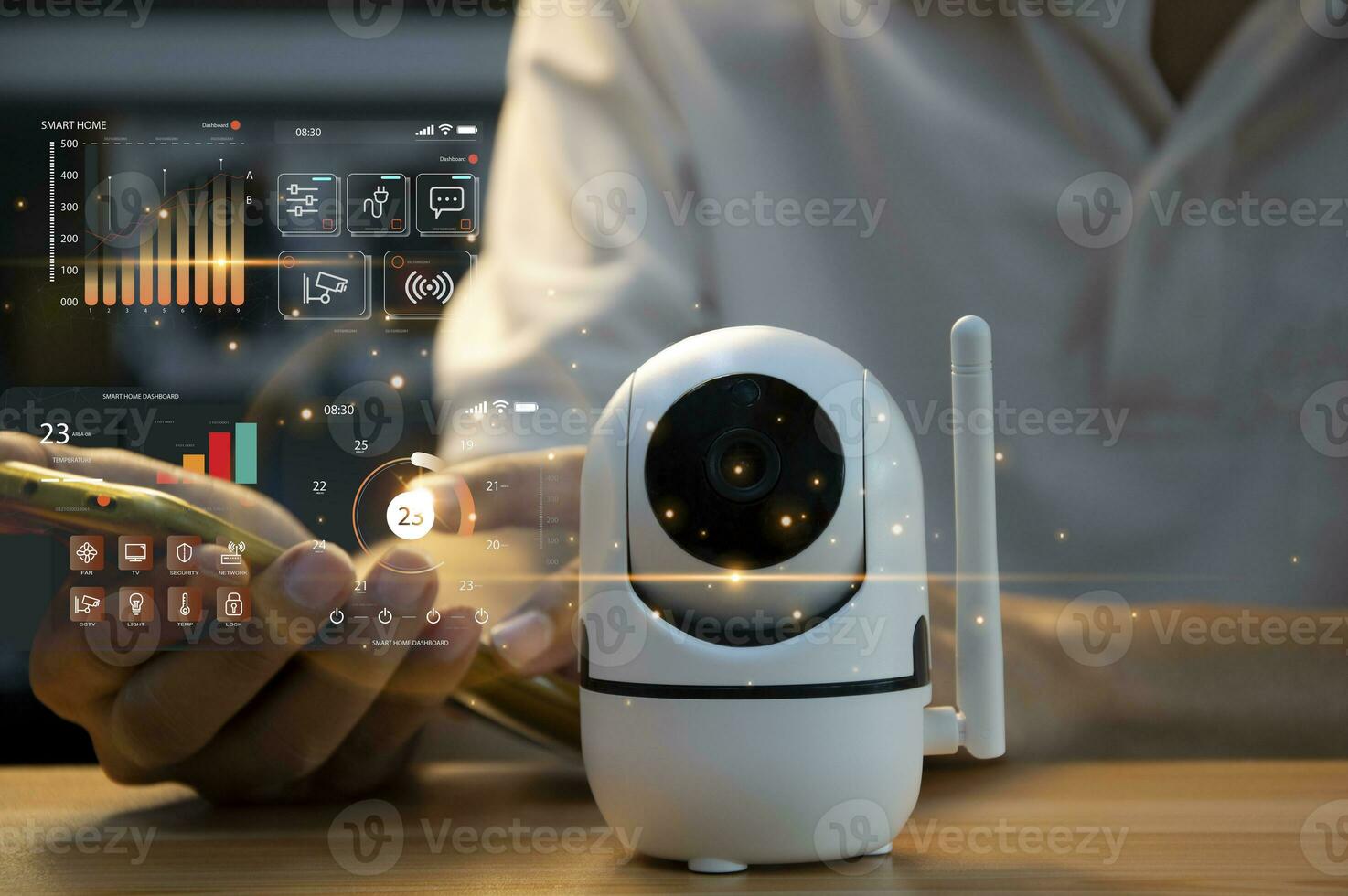 IP wifi wireless security camera supports Internet installation technology, security systems, smart home applications photo