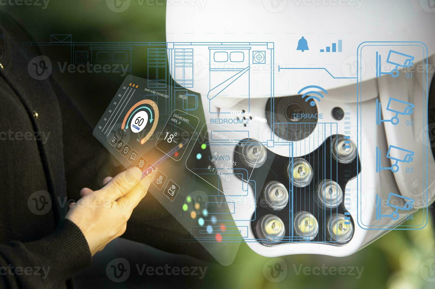IP wifi wireless security camera supports Internet installation technology, security systems, smart home applications photo