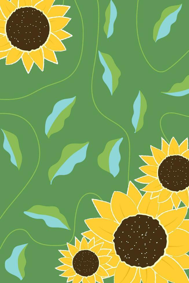 girasol con verde antecedentes vector