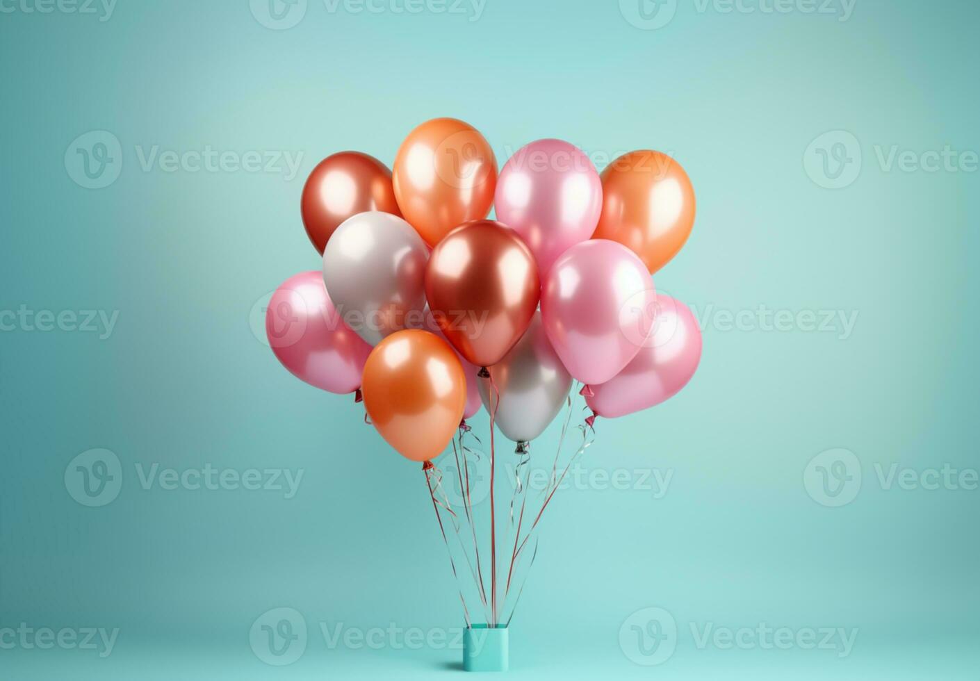 3d rendered pastel balloons on the pastel background ai generative photo