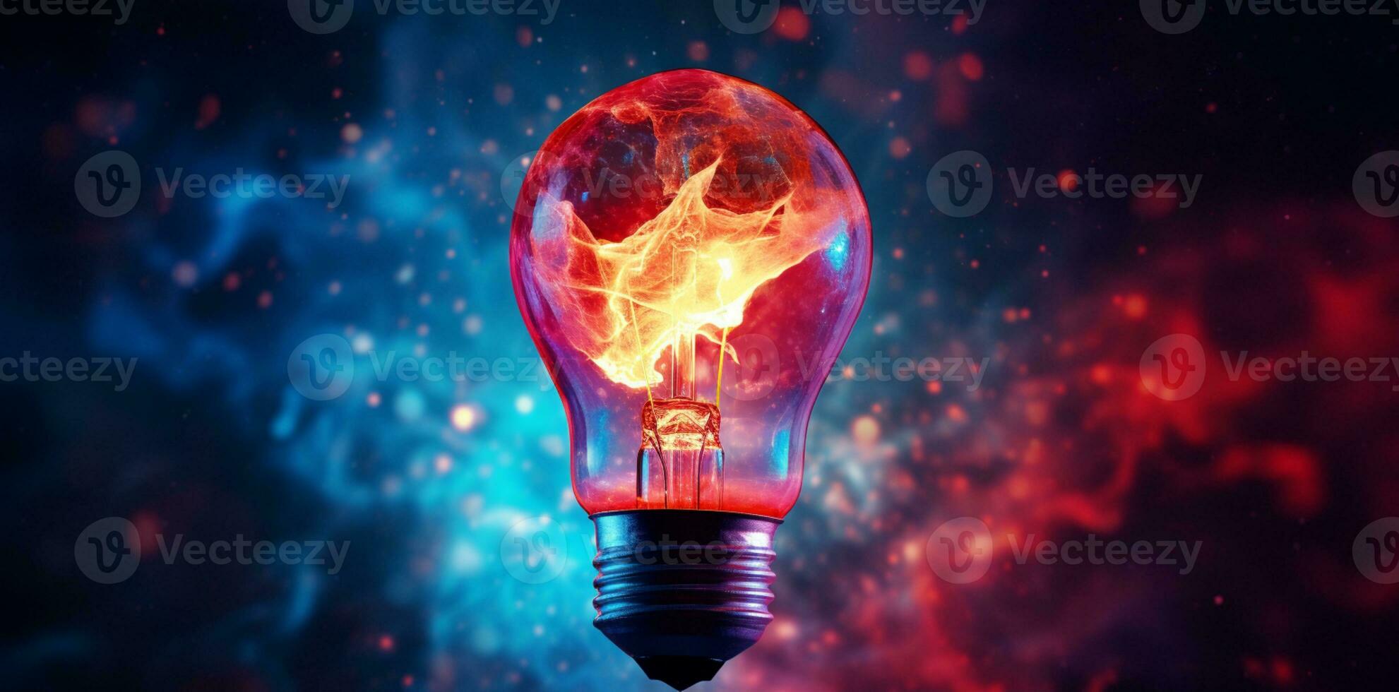 abstract color splash in the bulb idea concept photo