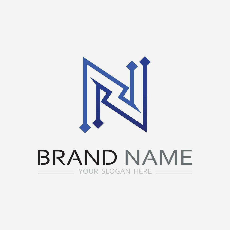 N Letter Logo Template vector