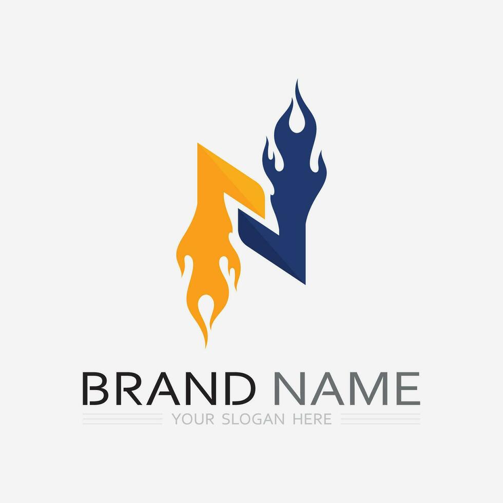 N Letter Logo Template vector