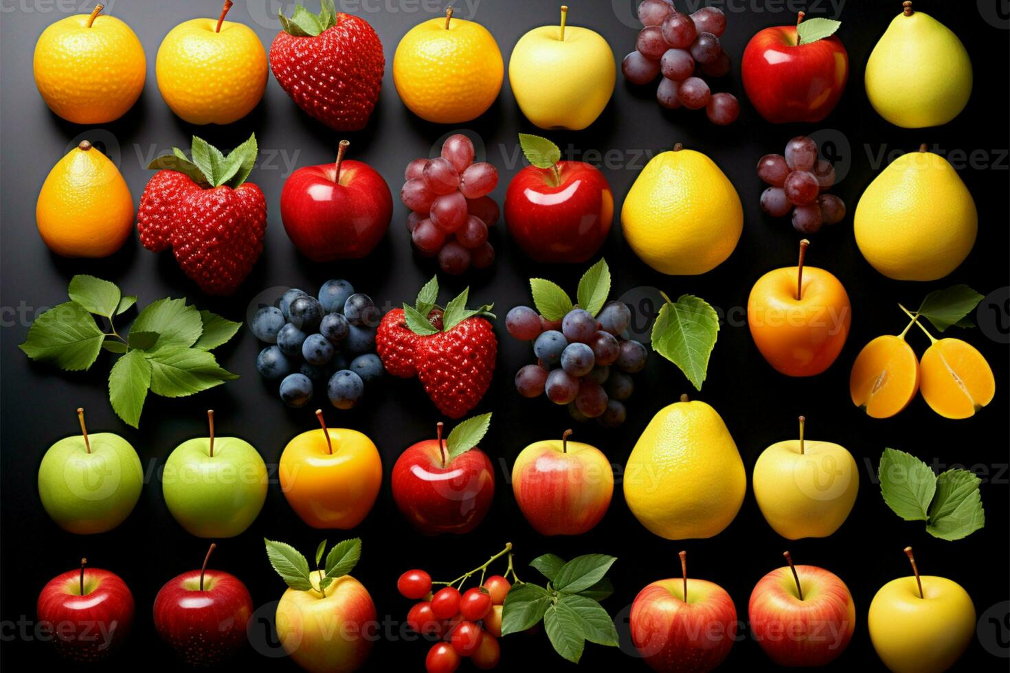 un fotografía mostrando un popurrí de árbol Fruta variedades ai generado foto