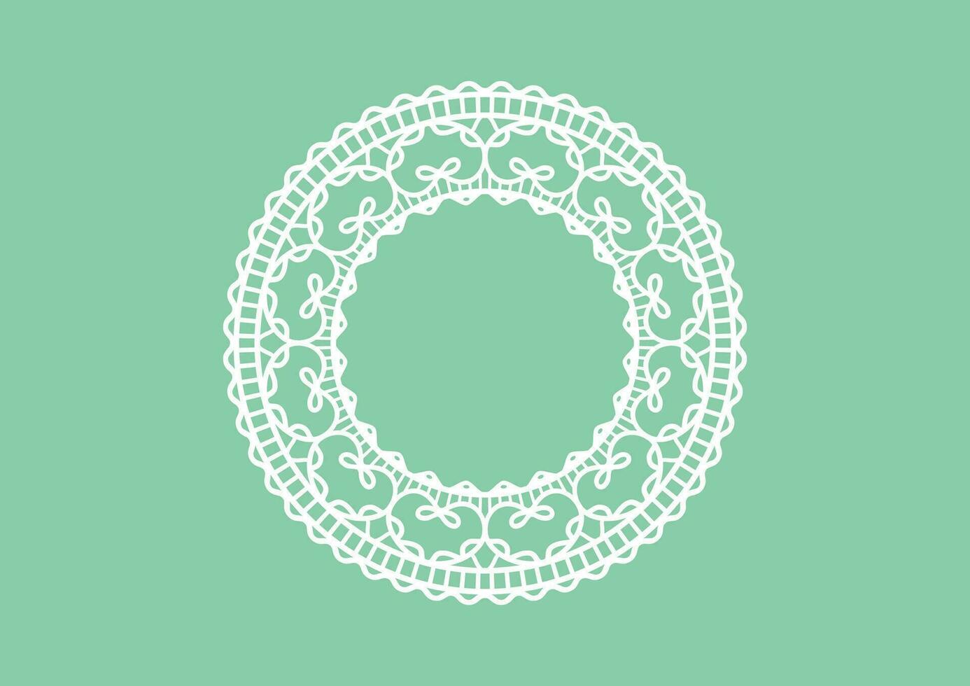 Paper cut Beautiful circular lace vector material