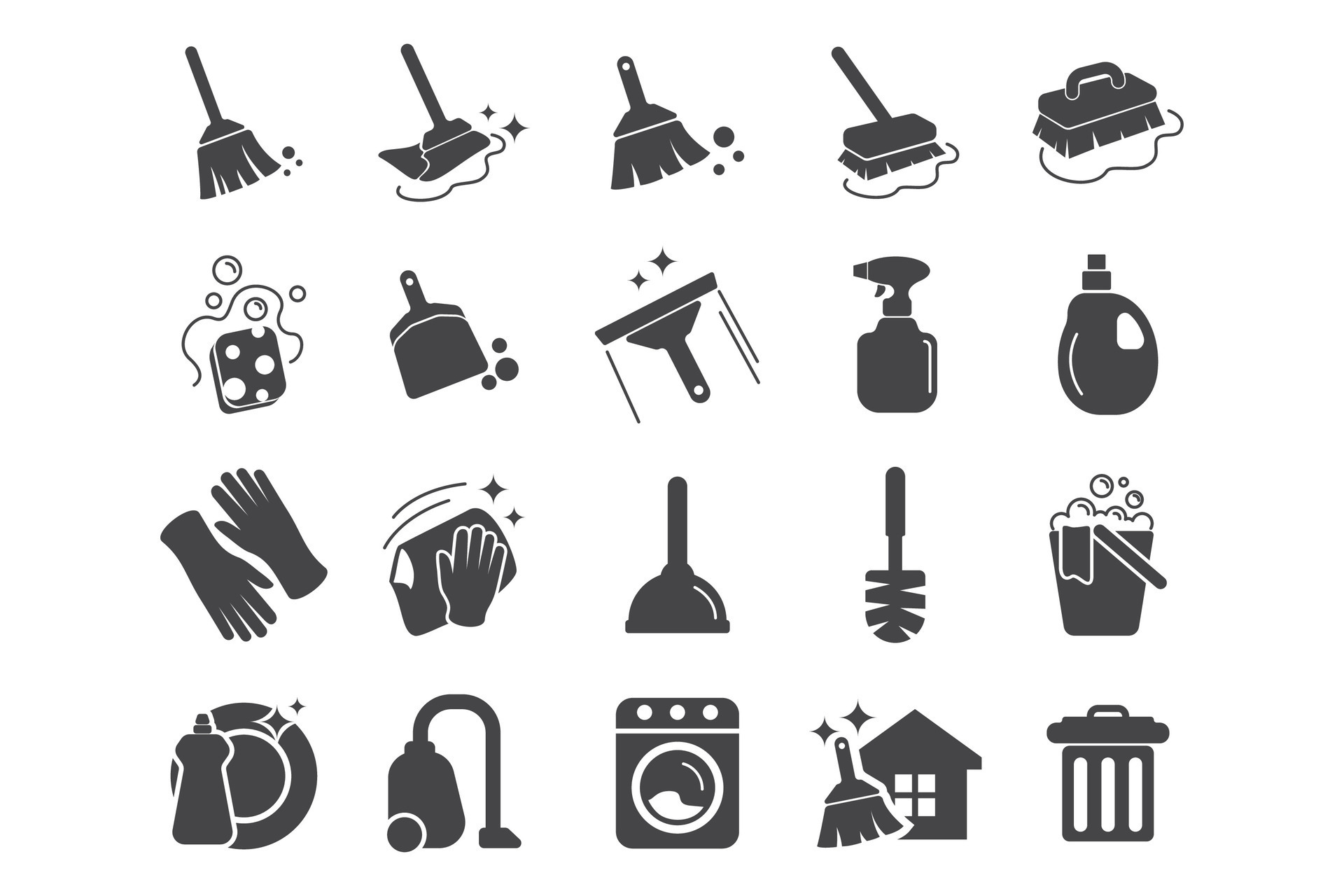 set of cleaning tools icons 33129794 Vector Art at Vecteezy