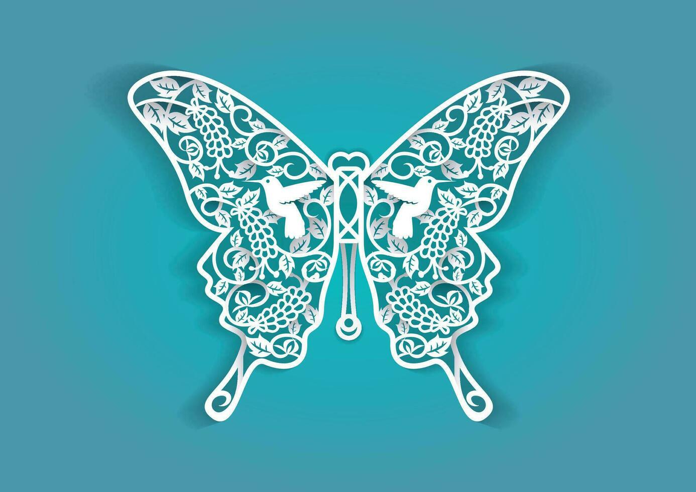 Decorative butterfly for laser cutting. vector