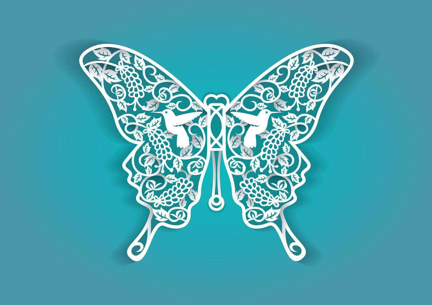 Decorative butterfly for laser cutting. vector
