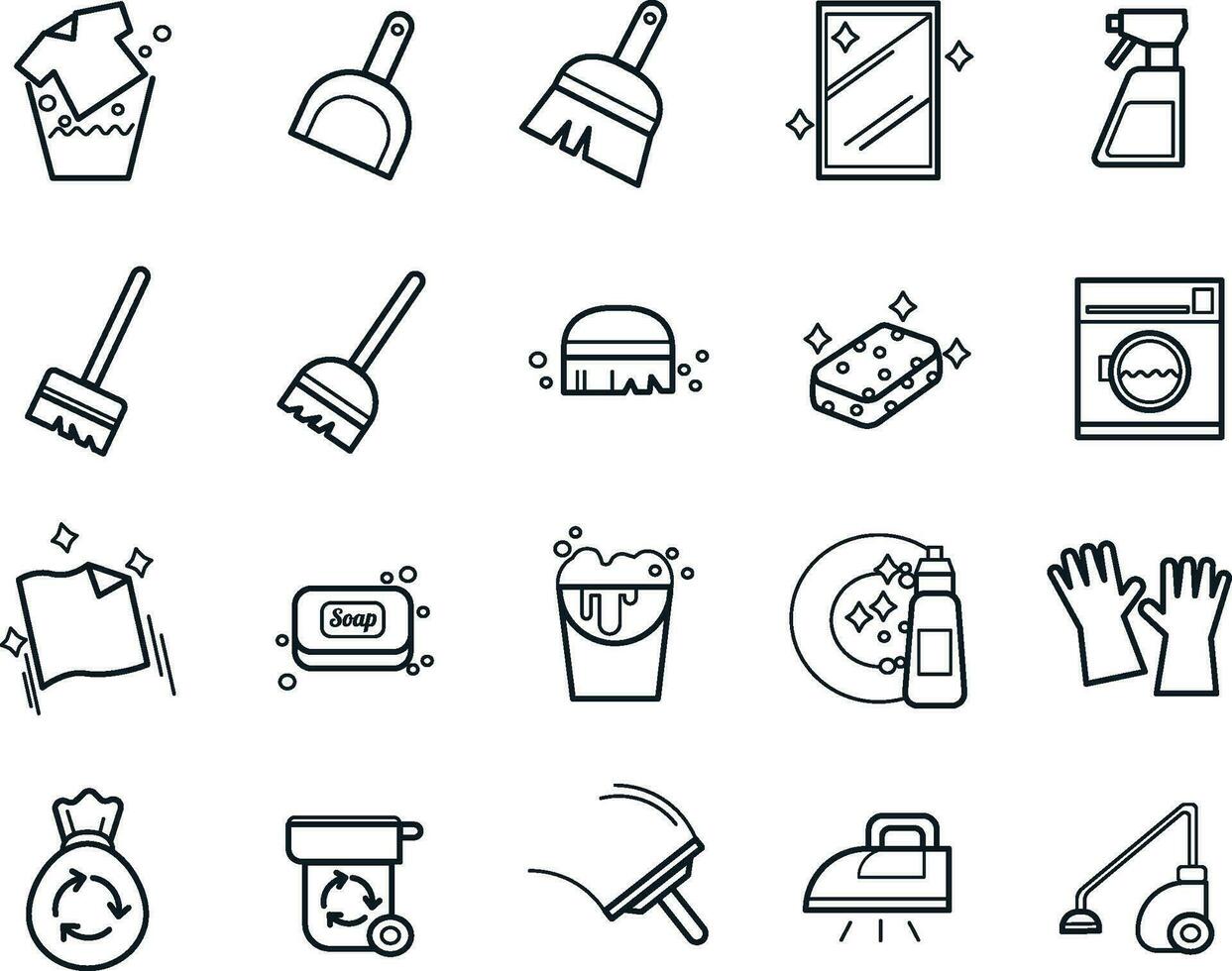 Set of clean service tools vector