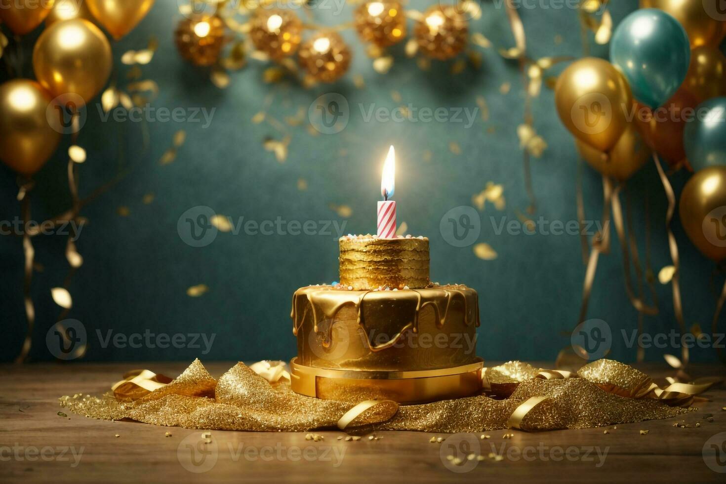 Birthday cake wallpaper ai generated photo
