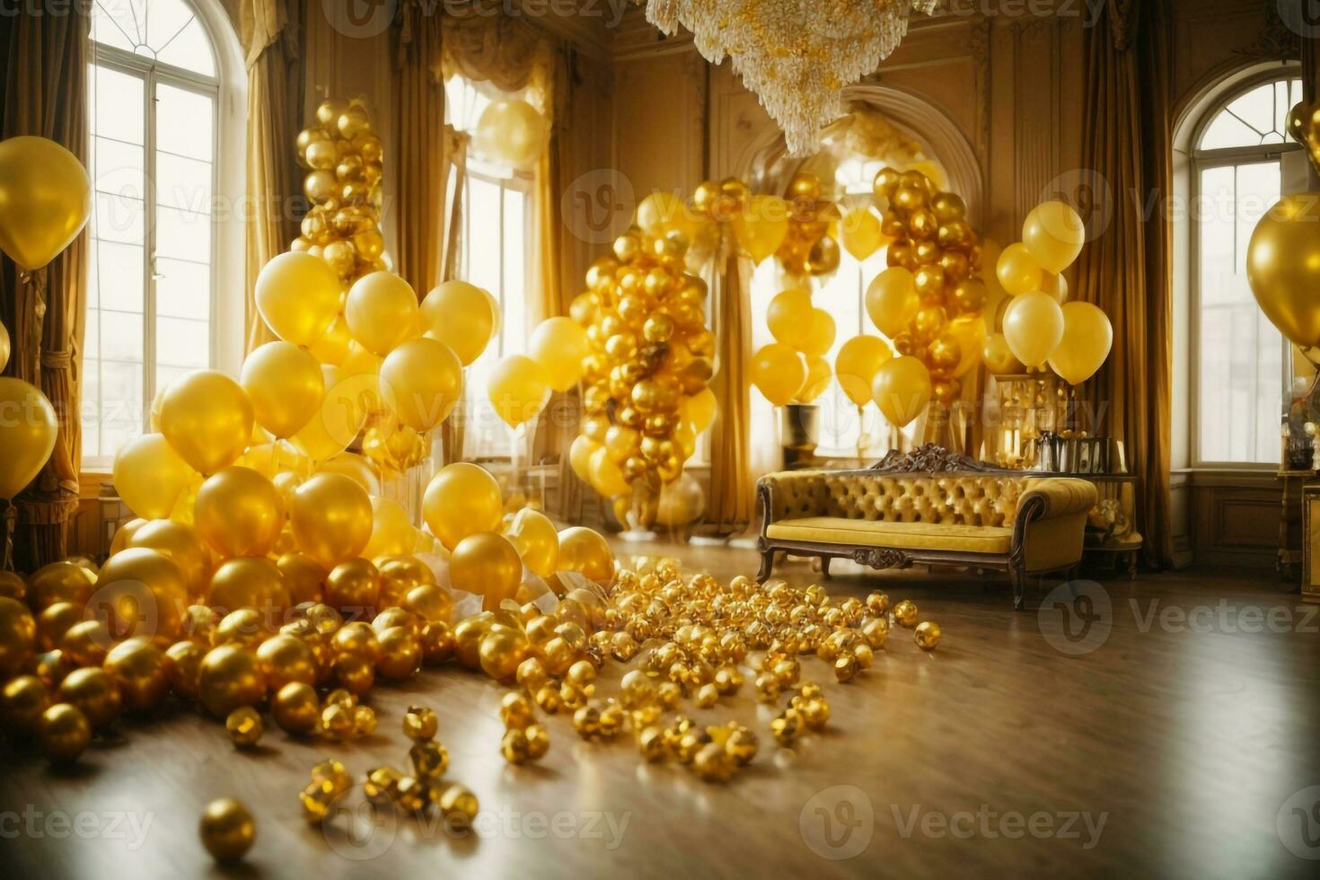 Room with ballons ai generated photo