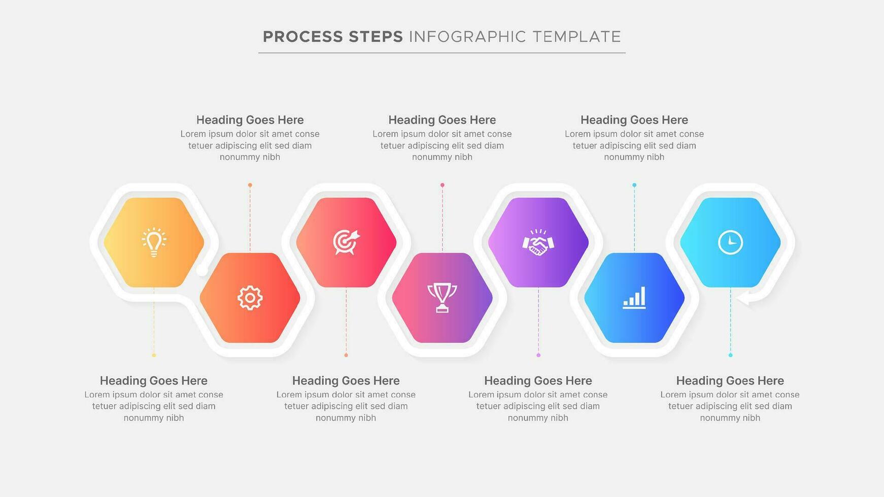 Timeline Business Infographic Modern Design Template with Seven 7 Periods vector