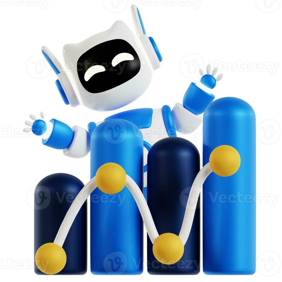 Robot analysis illustration. Robot analysis 3D icon design photo