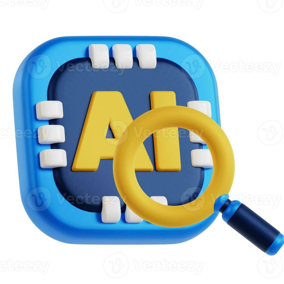 Search artificial intelligence 3D icon design photo