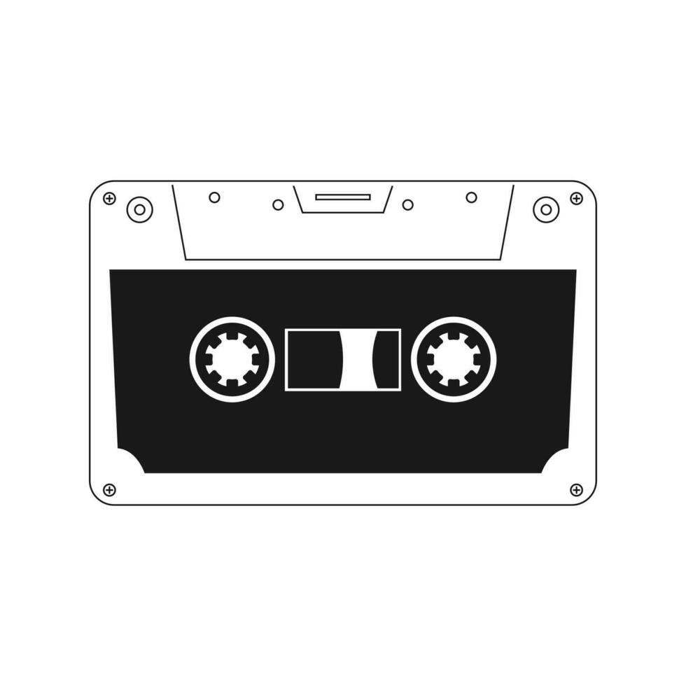 Vintage Audio Cassette Tape Recorder for Music Sound Icon Illustration vector