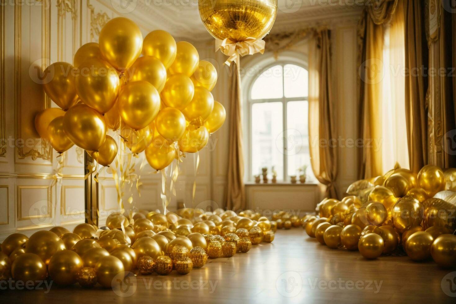ballons in room Ai generated photo