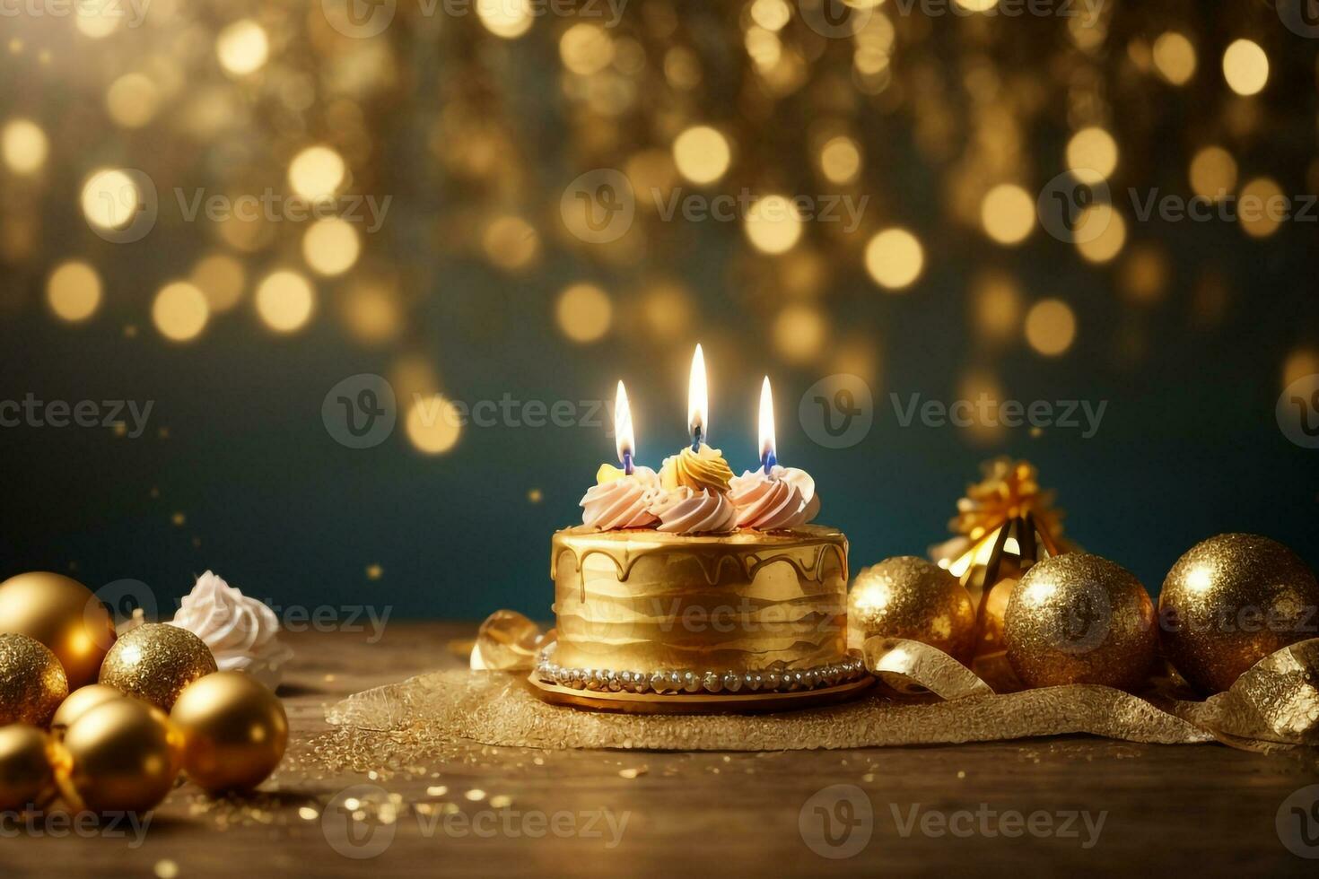 Birthday cake wallpaper ai generated photo