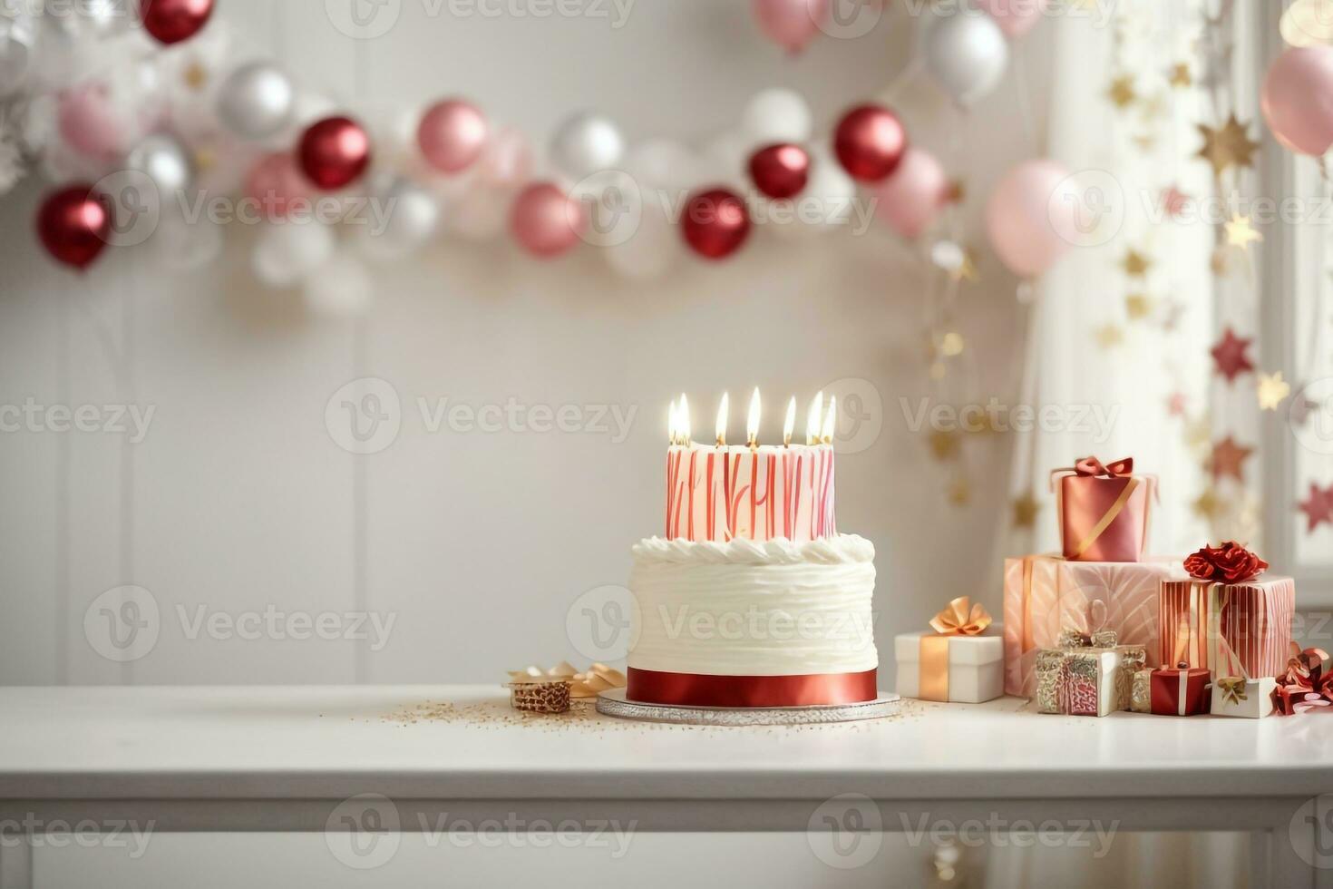 Birthday cake wallpaper ai generated photo
