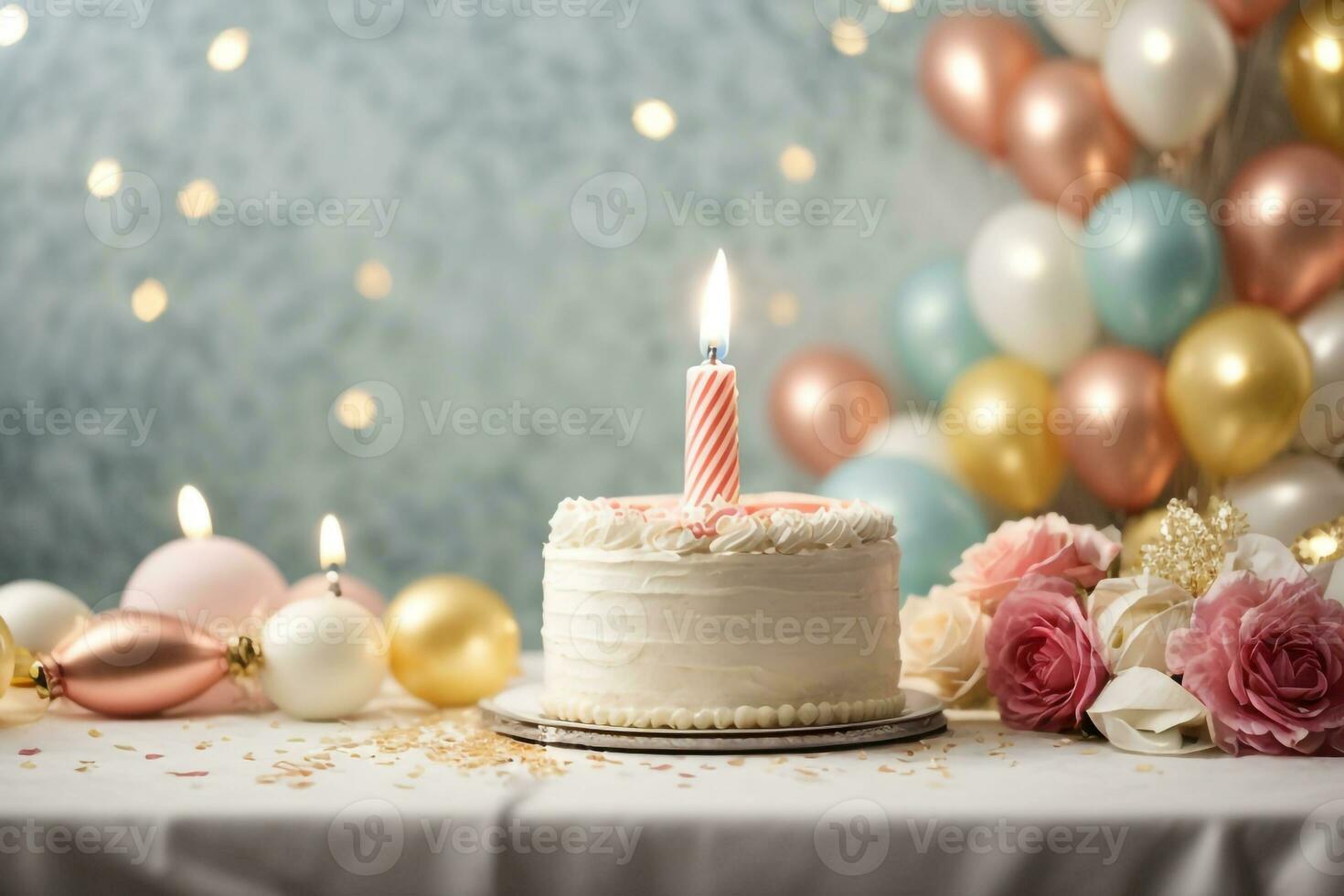 Birthday cake wallpaper ai generated photo